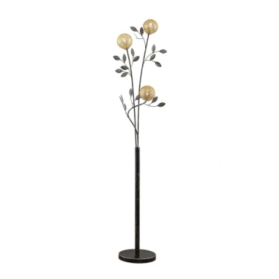 Image de Lucande Lampadaire Evory) en Noir Métal e. a. pour Salon &amp; Salle à manger (à 3 lampes, G9), Sur Pied, Lampe a de Sol