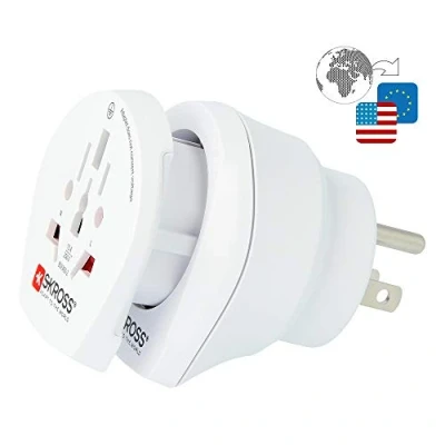 Image de SKROSS 1.500204 E Combo Monde aux USA Adaptateur de voyage et Europe dans un seul adaptateur. Tension Puissance: 100V1500W/250V3750W Convient pour ordinateur portable sèche cheveux