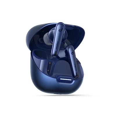 Image de Soundcore by Anker Liberty 4 NC Casque Bluetooth avec réduction du Bruit, Bruit à 98,5%, adaptative pour Les Oreilles et l&#039;environnement, Lecture 50H (Bleu)