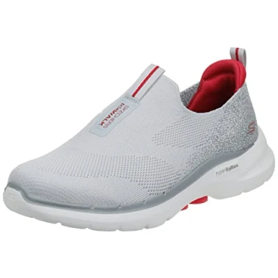 Image de Skechers Men&#039;s Gowalk 6 Stretch Fit Slip On Athletic Performance Walking Shoe, Grey/Red, 9