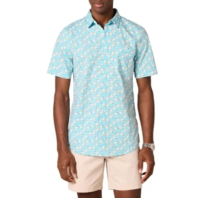 Image de Amazon Essentials Chemise en Popeline à Manches Courtes Coupe Ajustée Homme, Bleu des Mers du Sud, XL