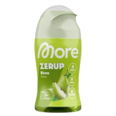 Image de More Zerup Poire 65 ml pour jusqu&#039;à 8 l de boisson prête à l&#039;emploi, sirop sans sucre avec véritables extraits fruits, végétalien, zéro calories, fabriqué en Allemagne