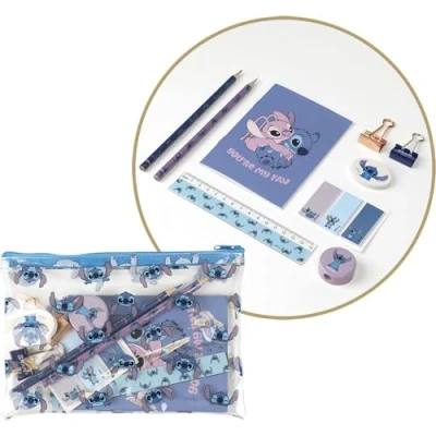 Image de CERDÁ LIFE&#039;S LITTLE MOMENTS,Set Papeterie Stitch Comprend une Trousse, un Cahier, Crayon, Couleur, Taille Gomme, Règle, Notes Autocollantes et 2 Trombones 2700000347 Bleu