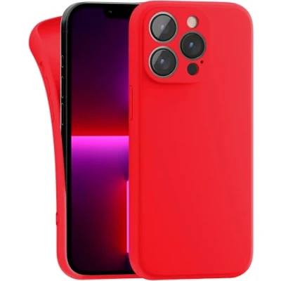 Image de MyGadget Coque Compatible avec Apple iPhone 13 Pro Case TPU Souple &amp; Soft Cover Protection Extra Fine Légère Étui Coloré Anti Choc et Rayures Rouge
