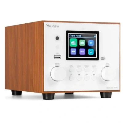 Image de Audizio Vieste Radio Dab+ FM Bluetooth 5.0 Blanche, Subwoofer Intégré, Écran Couleur 2,8&quot;, Port USB, Sortie Casque, Télécommande Incluse, Idéale pour Écouter la à Maison