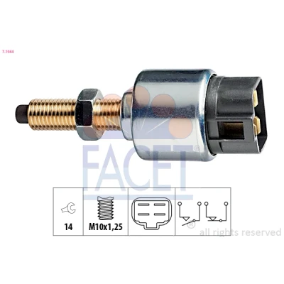 Image de FACET 7.1044 Interrupteur des feux de freins mécanique M10x1,25 Made in Italy OE Equivalent HONDA: PRELUDE 4, SSANGYONG: Rexton / 2
