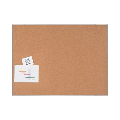 Image de BoardsPlus Economy Tableau en liège, 120 x 90 cm, cadre Tech Alloy gris