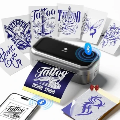 Image de Phomemo TP31 Thermocopieur Tatouage, 2025 Upgraded Imprimante Tatouage Stencil avec 30 Feuilles Papier Transfert,Stencil Transfert Compatible iOS, Android