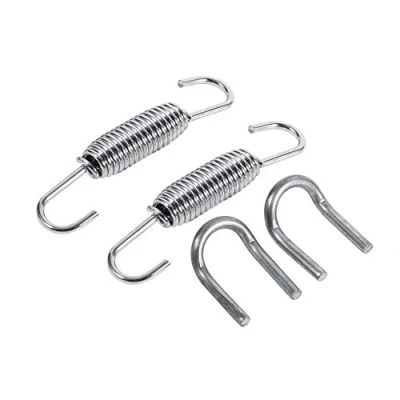 Image de 2 pcs Ressort de Tuyau d&#039;Echappement, Keenso 65mm Longueur du d&#039;Echappement Silencieux Pivotant en Acier Inoxydable Rotatif Ressorts avec des Attaches Soudage