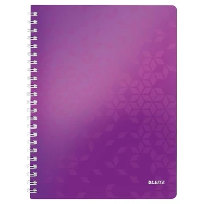Image de Leitz, Cahier à spirales A4 PP quadrillé, 160 pages 80g/m², Leitz WOW, Violet, 46380062