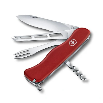 Image de Victorinox Cheese Master Couteau de Poche Suisse, Léger, Multitool, 8 Fonctions, Grand Lame, Ouvre Boite, Rouge