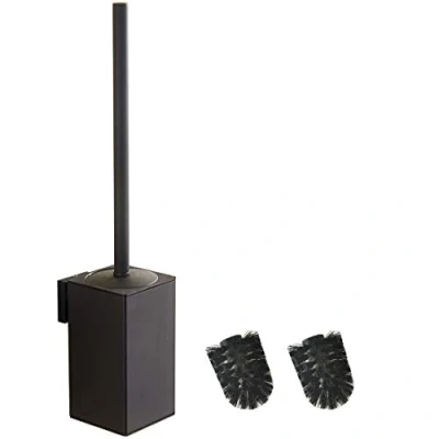 Image de BGL Porte Brosse WC carré Mural en Acier Inoxydable 304 avec 2 têtes de (Noir)