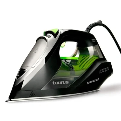 Image de Taurus Geyser Eco 3000 Fer à repasser vapeur 3000W, Fonction pressing 200g / min, Semelle anodisée ultra glissante, Système anti goutte, Spray d&#039;eau