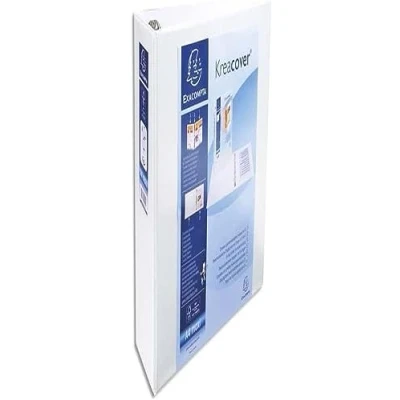 Image de Exacompta réf. 51845E 1 Classeur opaque rigide personnalisable 3 poches 4 anneaux en D de 60 mm Dos 90 Dimensions extérieures : 32 x 30 cm Format à classer A4 Maxi Coloris blanc