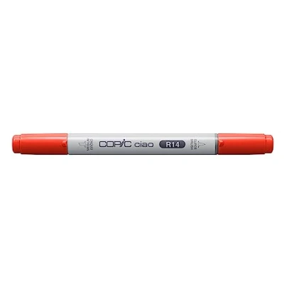 Image de COPIC Ciao R14, Light Rouge, Twin Marker avec une pointe de largeur moyenne et Brush