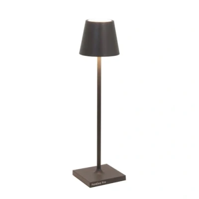 Image de Zafferano Poldina Pro Micro Lampe de Table LED sans Fil Rechargeable Tactile Dimmable d&#039;Intérieur et d&#039;Extérieur IP65 Temp. Lumière 2200 2700 3000K Aluminium H27,5 (Vert Cendré)