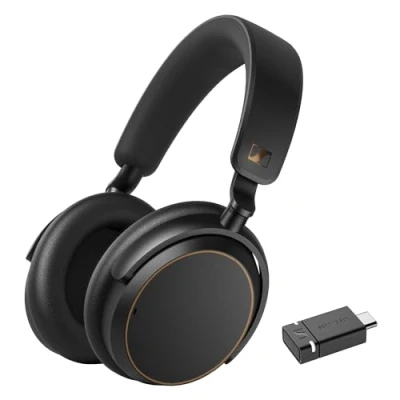 Image de Sennheiser ACCENTUM Special Edition Casque Bluetooth and BTD 600 dongle Durée de Vie la Batterie 50 Heures, Hybride ANC, avec Adaptateur USB A/USB C Noir/Cuivre