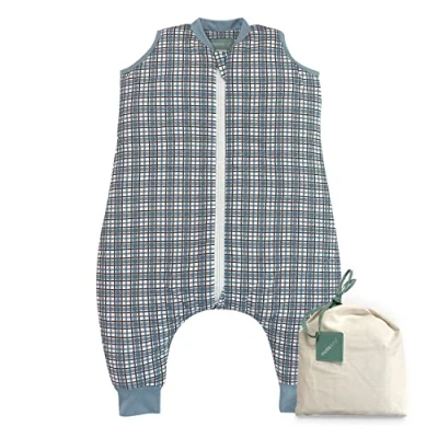 Image de molis&amp;co Gigoteuse pour bébé avec Pieds Tog 2.5 Turbulette Hiver Bébé, Fille Garçon 100% Coton (certifiée Oeko TEX) Merlot Check (1 année)