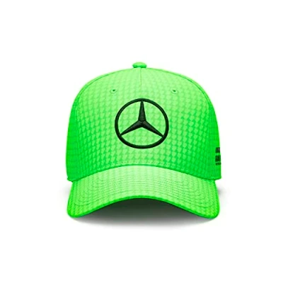Image de Mercedes AMG Petronas Formula One Team Casquette Enfant Lewis Hamilton 2023 Vert Fluo Taille Unique