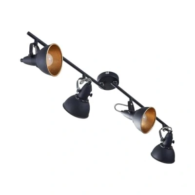 Image de Lindby Spot Julin à intensité variable (Moderne) en Noir Métal e. a. pour Salon &amp; Salle manger (à 4 lampes, E14), Lampe encastrable, plafonnier, applique