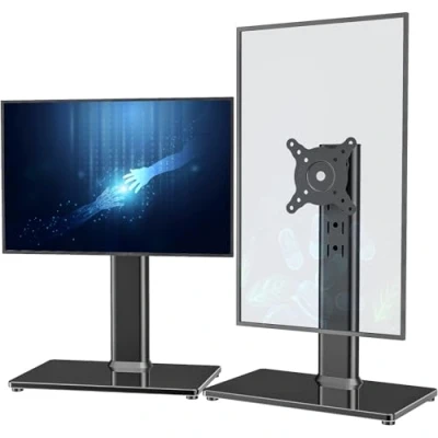 Image de 2 Paquet Support de Bureau sur Pied à écran Unique LCD pour 13&quot; 32&quot; avec émerillon, Hauteur réglable, Rotation, supporte Un jusqu&#039;à 35kgs