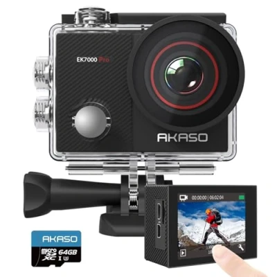 Image de AKASO EK7000 Pro 4K Caméra d&#039;action avec Carte mémoire microSDXC 64 Go