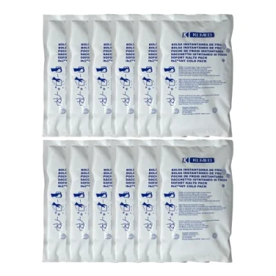 Image de Lot de 12 Froid Instantané à Usage Unique Sachet Taille 14x21 cm Compresses Froides Jetables Externe Coussin Refroidissement Coussinets Rafraîchissants