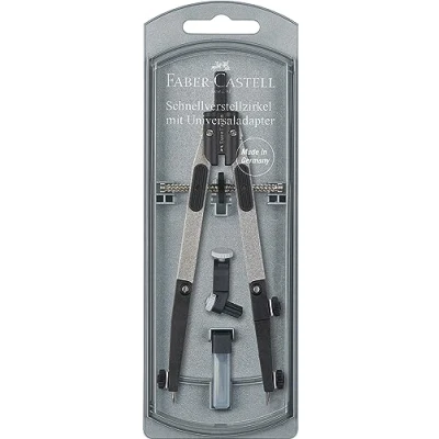 Image de Faber Castell 174014 Compas à réglage rapide avec articulation, pour pivots de 4,0 mm, argent