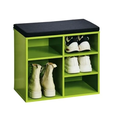 Image de Kesper Meuble à Chaussures, Bois d&#039;ingénierie, Vert, 51,5 x 29,5 48 cm