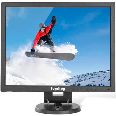 Image de Suprlipy 14 Pouce TFT LCD Sécurité CCTV Moniteur 1024x768 4:3 Résolution d&#039;écran Couleur HDMI VGA BNC AV Entrée avec télécommande Haut parleurs intégrés pour caméra de Surveillance DVR PC