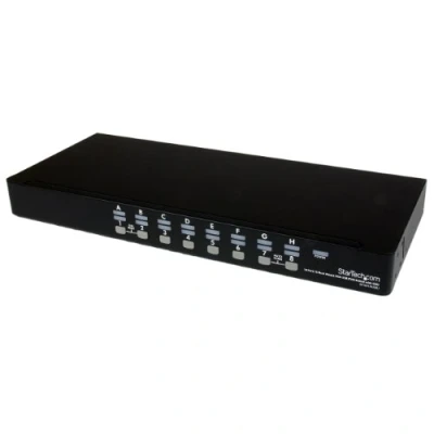 Image de StarTech.com Kit de commutateur KVM USB à montage sur rack 1U 16 ports avec affichage l&#039;écran et câbles (SV1631DUSBUK)