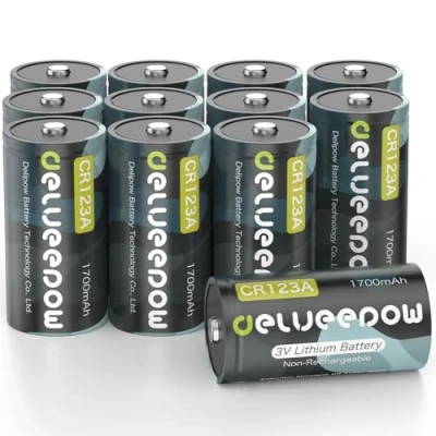 Image de Delyeepow CR123A 3V Piles au Lithium 12 pièces, 1700mAh 3 Volt 123 C123 Pile avec Photo 123A jetables pour Flash d&#039;appareil Photo, Lampe de Poche