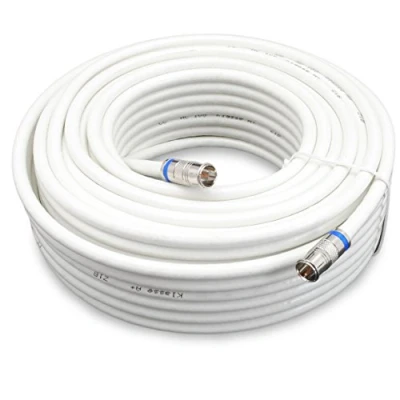 Image de Satix SKK02002 Câble coaxial avec 2 prises de type F rapide, Connecteurs F, triple blindé 120 dB classe A + pour antenne TNT parabole télévision 20 m