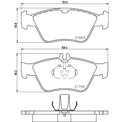 Image de HELLA 8DB 355 007 831 Jeu de plaquettes frein préparé pour indicateur d&#039;usure MERCEDES BENZ: Classe E Berline, CLK Coupe, C Berline