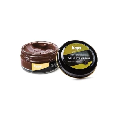 Image de Kaps Crème Délicate De Cirage Cuir Naturel Et Synthé Soin Chaussures Professionnel Intensif Du Nourrissant Pot Verre 50ml Plusieurs Couleurs (179 Noyer)