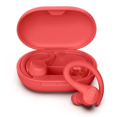Image de JLab Go Air Sport+ Écouteurs Bluetooth sans Fil Sport, True Wireless, Oreillette avec 35 Heures de Batterie, Indice d’Étanchéité IP55, Contrôle par Application, Corail