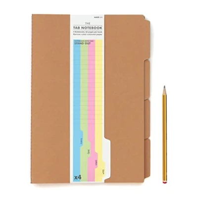 Image de Suck UK Carnet A4 avec onglets de planification intercalaires Fournitures scolaires et accessoires bureau listes choses à faire ou planificateur hebdomadaire Lot