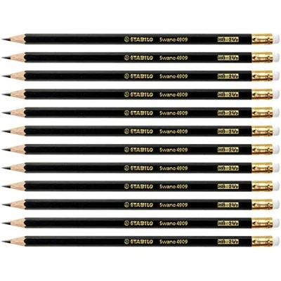 Image de Stabilo Swano Lot de 12 crayons Noir HB avec gomme