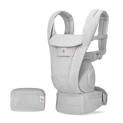 Image de Ergobaby Omni Deluxe porte bébé tout en un pour les nouveau nés dès la naissance jusqu&#039;à 20kg, ergonomique coton 4 positions, dorsal, de voyage, Pearl Grey