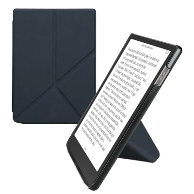 Image de kwmobile Étui Compatible avec Pocketbook InkPad 4 / Color 3 2 Vivlio Coque à Rabat magnétique Tablette eReader Similicuir Bleu foncé