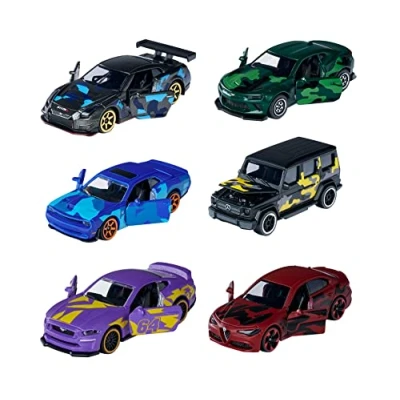 Image de Majorette Édition limitée 6 Voitures au Look Camouflage, avec Cartes à Collectionner, Jouets en métal, Roue Libre et Suspension, garçons Filles partir de 3 Ans