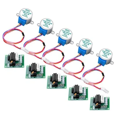 Image de ICQUANZX 5 ensembles 28BYJ 48 ULN2003 5V moteur pas à + carte pilote pour Arduino