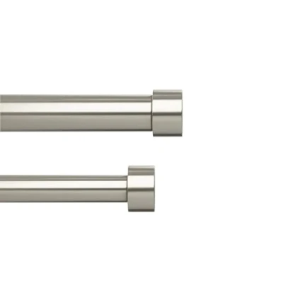 Image de Umbra Cappa Double Tringle À Rideaux Extensible, 2,5cm, 91 168cm, 4 Embouts, Supports Muraux et Matériel De Fixation Inclus, Acier, Nickel/Acier