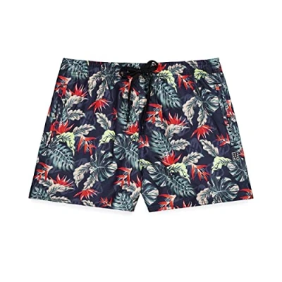 Image de FREEGUN Maillot de Bain Homme Plage, Short Bain, Séchage Rapide, Confortable avec Poches, Bleu, Rouge, Vert, Beige, Taille S