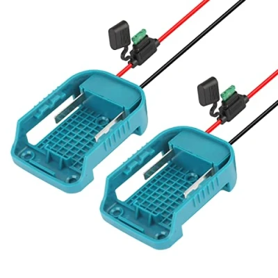 Image de 2 Pack QUPERR Power Wheel Adapter avec Fuse &amp; Switch, Adaptateur pour Makita 18V Lithium Battery, Convertisseur de Puissance Les Lampes Travail Bricolage, Jouets RC etc.