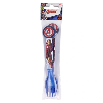 Image de Stor Lot de 2 Couverts réutilisables en Plastique Composite Fourchette et cuillère Avengers Rolling Thunder