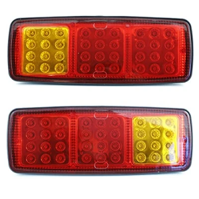 Image de VNVIS 2 x 12V LED Feux arrière avec 3 functions désign fin pour camion tracteur camping car caravane bus