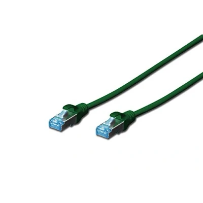 Image de DIGITUS Câble LAN Cat 5e 1m réseau CCA avec RJ45 SF/UTP Blindé Compatible 6 &amp; 5 Vert