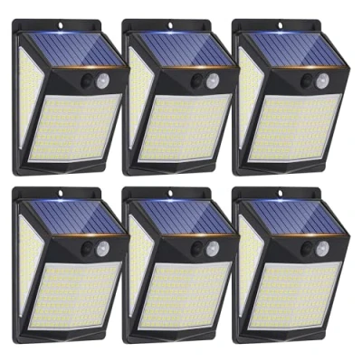Image de lampes solaires d&#039;extérieur, 238 à LED et 3 modes de détection mouvement, grand angle 270 , IP65, lampe murale solaire étanche (lot 6)