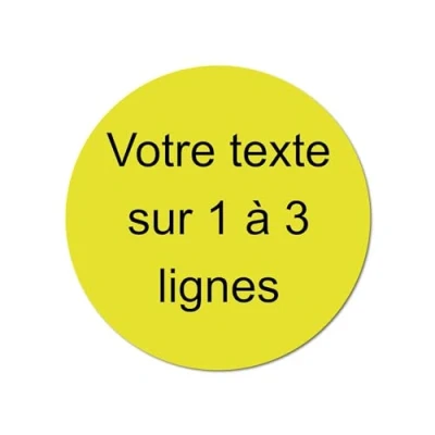 Image de Plaque gravée personnalisée 1 à 3 lignes 8cm autocollante Jaune